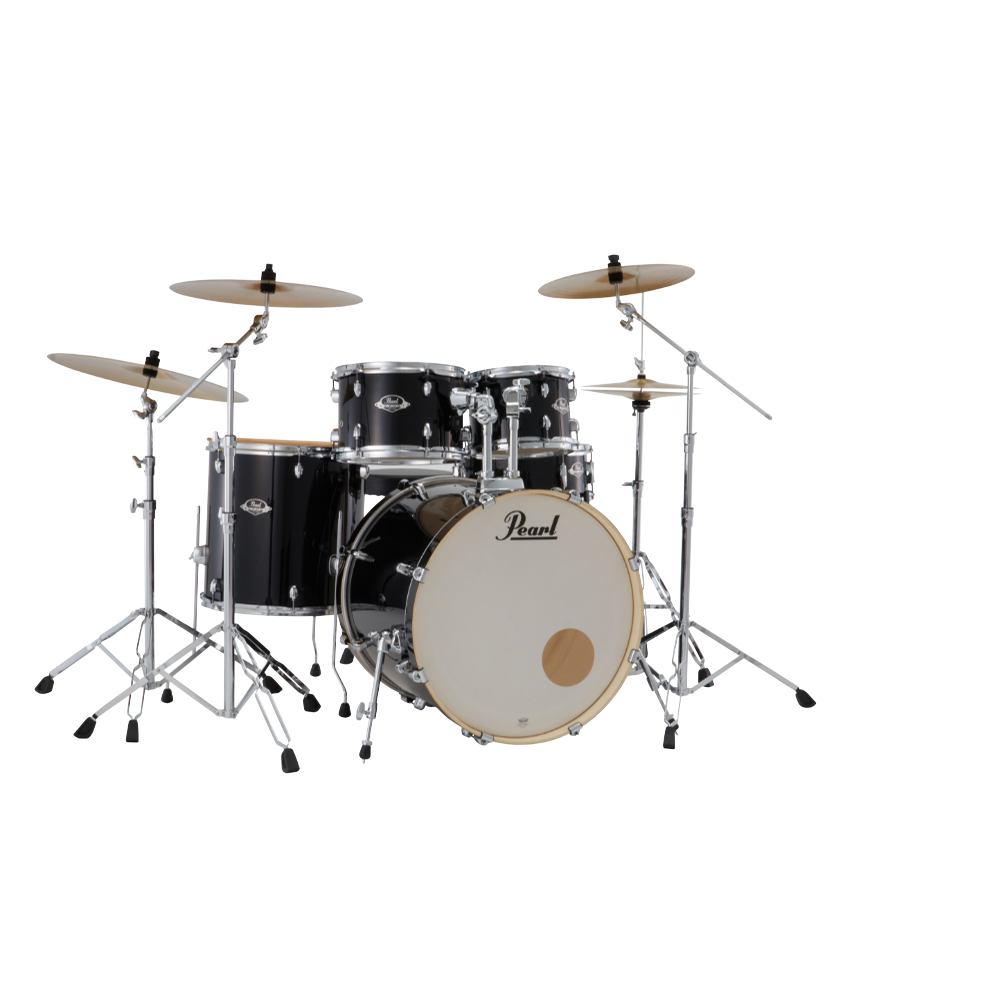 Pearl パール EXX725SN/C-2CS #31 ジェットブラック EXPORT スタンダードサイズ X2クラッシュシンバル ドラムセット アングル画像