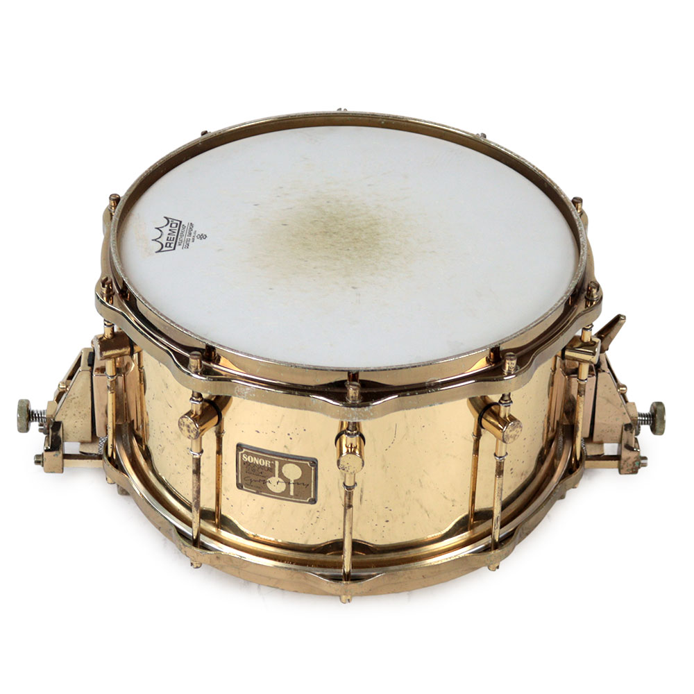 【中古】 Sonor SY1407MS Signature Symphony Brass Horst Link 14×7.25 スネアドラム 打面、トップ