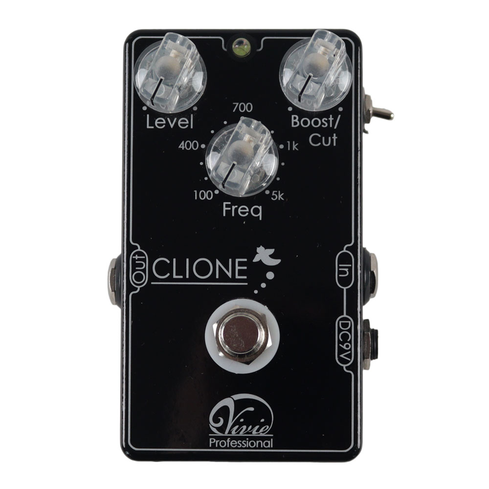 【中古】クリーンブースター  エフェクター Vivie CLIONE クリオネ クリーンブースター バッファー ギターエフェクター 正面