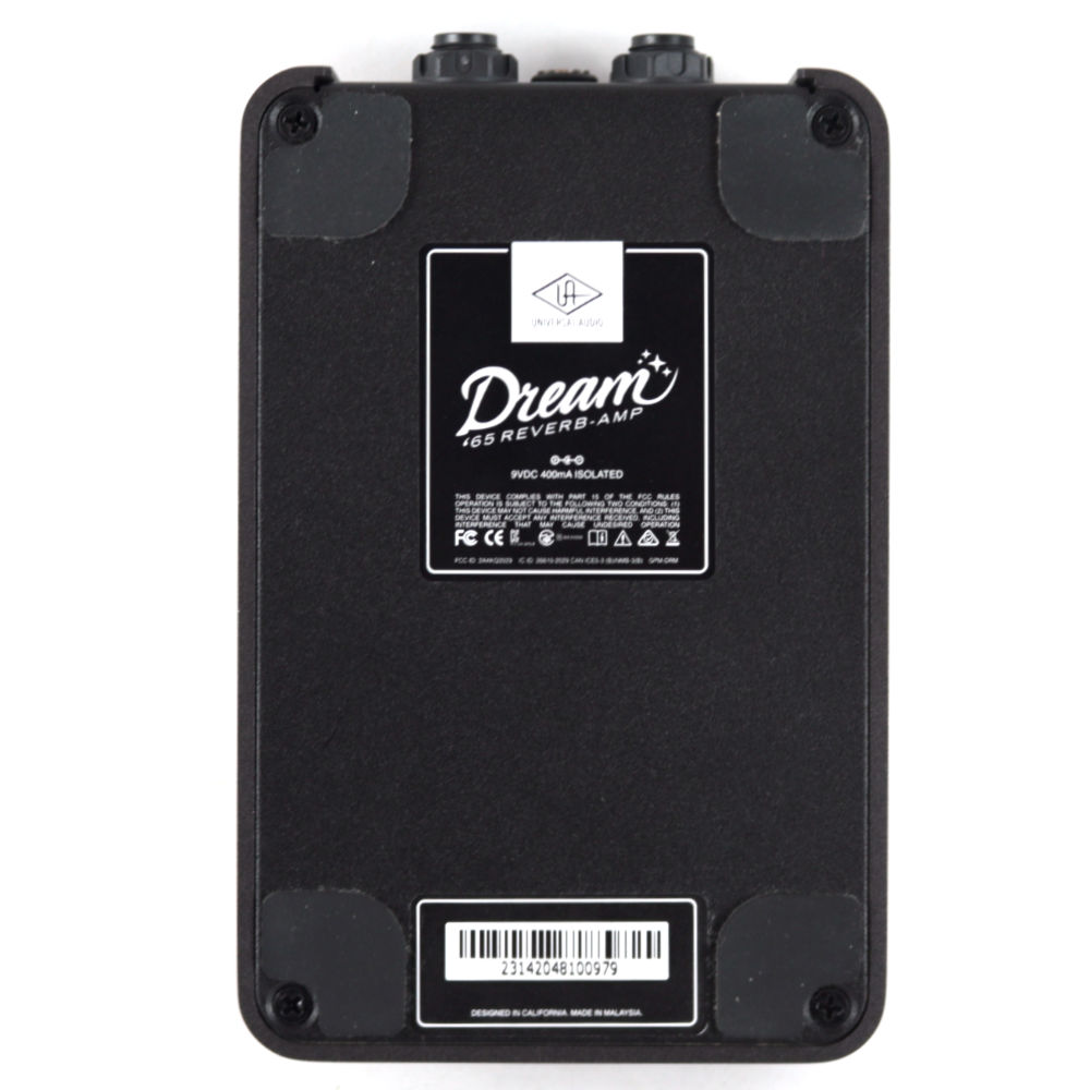 【中古】 Universal Audio UAFX Dream 65 Reverb Amplifier オーバードライブ アンプシミュレーター ギターエフェクター 裏面