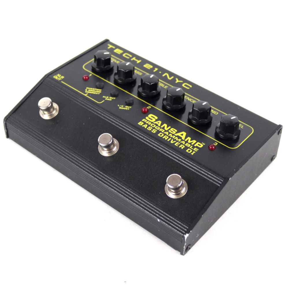 【中古】 ベース用プリアンプ TECH21 SansAmp PBDR PROGRAMMABLE BASS DRIVER DI ベース用プリアンプ エフェクター 右サイド