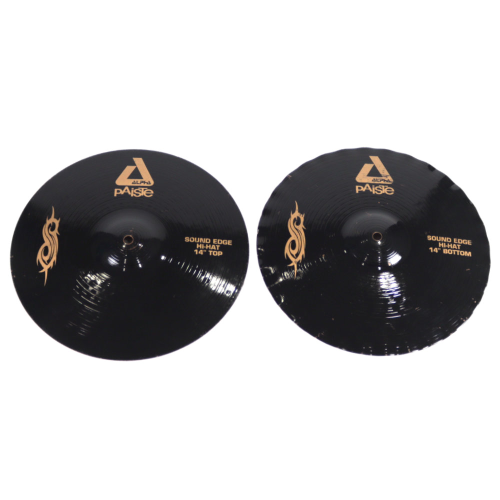 【中古】 PAISTE パイステ Black Alpha Sound Edge HiHat SlipKnot Edition Pair 14インチ ハイハットシンバル ペア