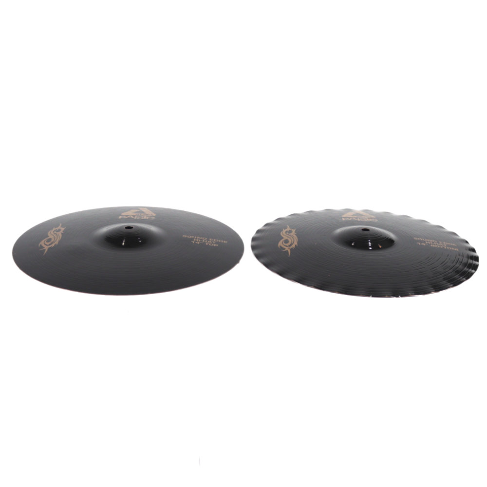 【中古】 PAISTE パイステ Black Alpha Sound Edge HiHat SlipKnot Edition Pair 14インチ ハイハットシンバル ペア サイド