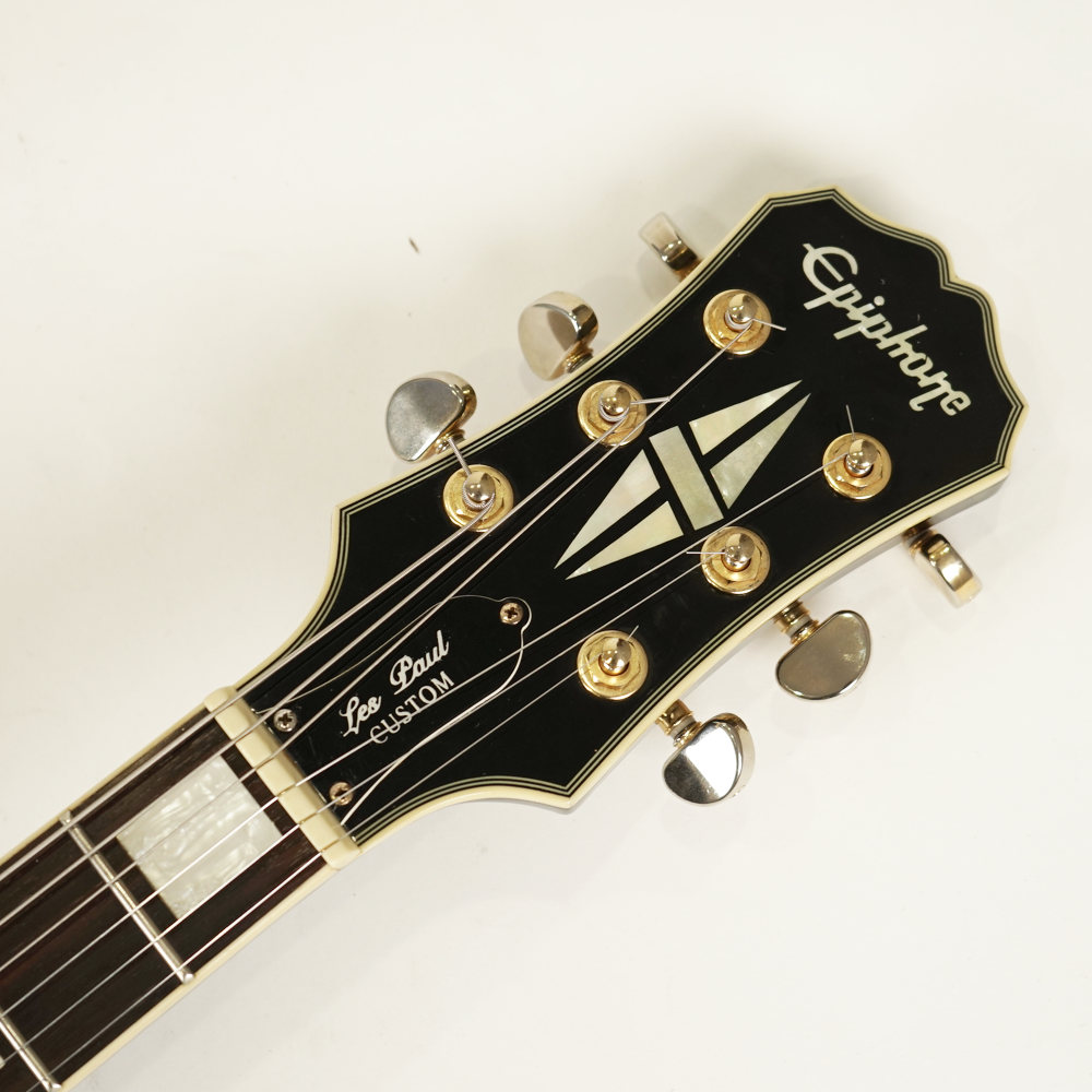 【中古】 エレキギター エピフォン Epiphone Les Paul Custom Ebony エレキギター レスポールカスタム 2010年製 ハードケース付き ヘッド画像