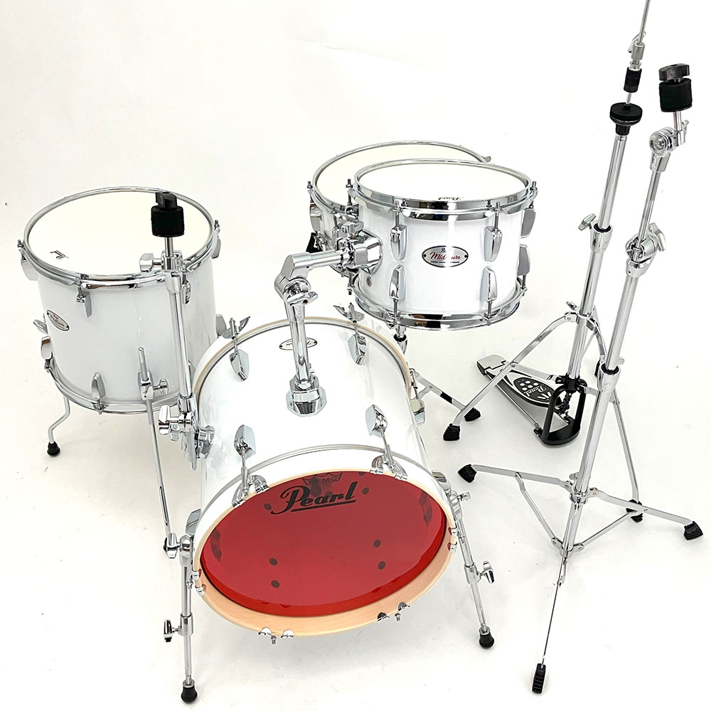 Pearl MIDTOWN MT564/C-D #33RD ドラムシェル＆ハードウェアキット ピュアホワイト/レッド ドラムセット 全体