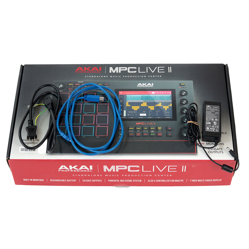 【中古】アカイ AKAI MPC LIVE II サンプラー モニタースピーカー内蔵スタンドアローンMPC 付属品