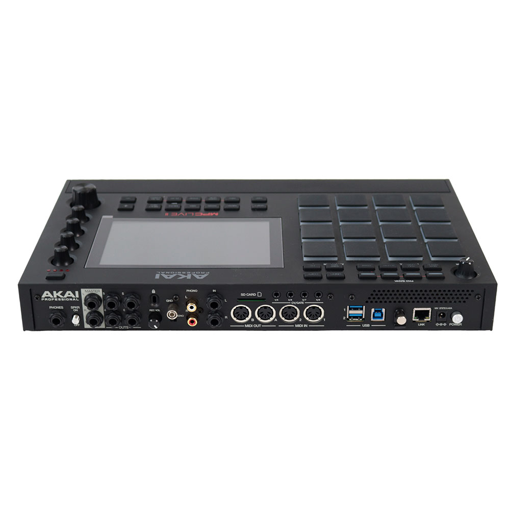 【中古】アカイ AKAI MPC LIVE II サンプラー モニタースピーカー内蔵スタンドアローンMPC 背面