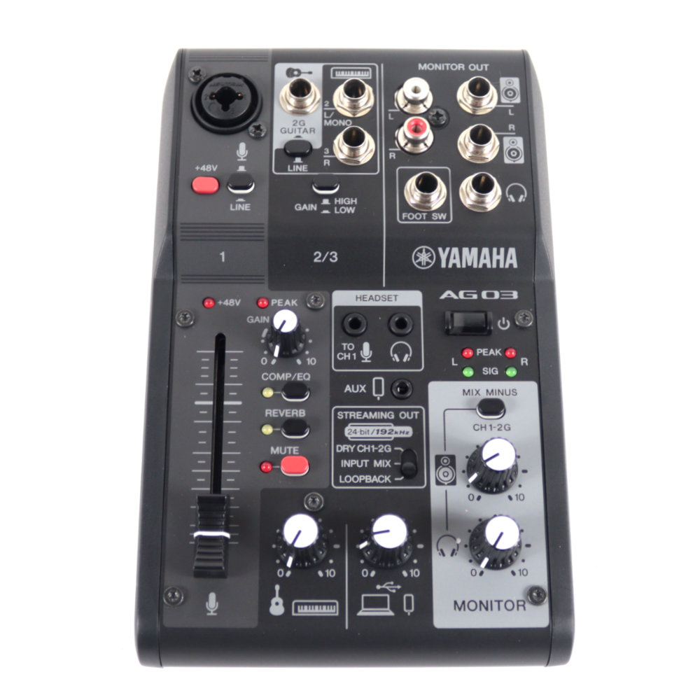 【中古】 ミキサー ヤマハ YAMAHA AG03 mk2 ライブストリーミングミキサー 正面