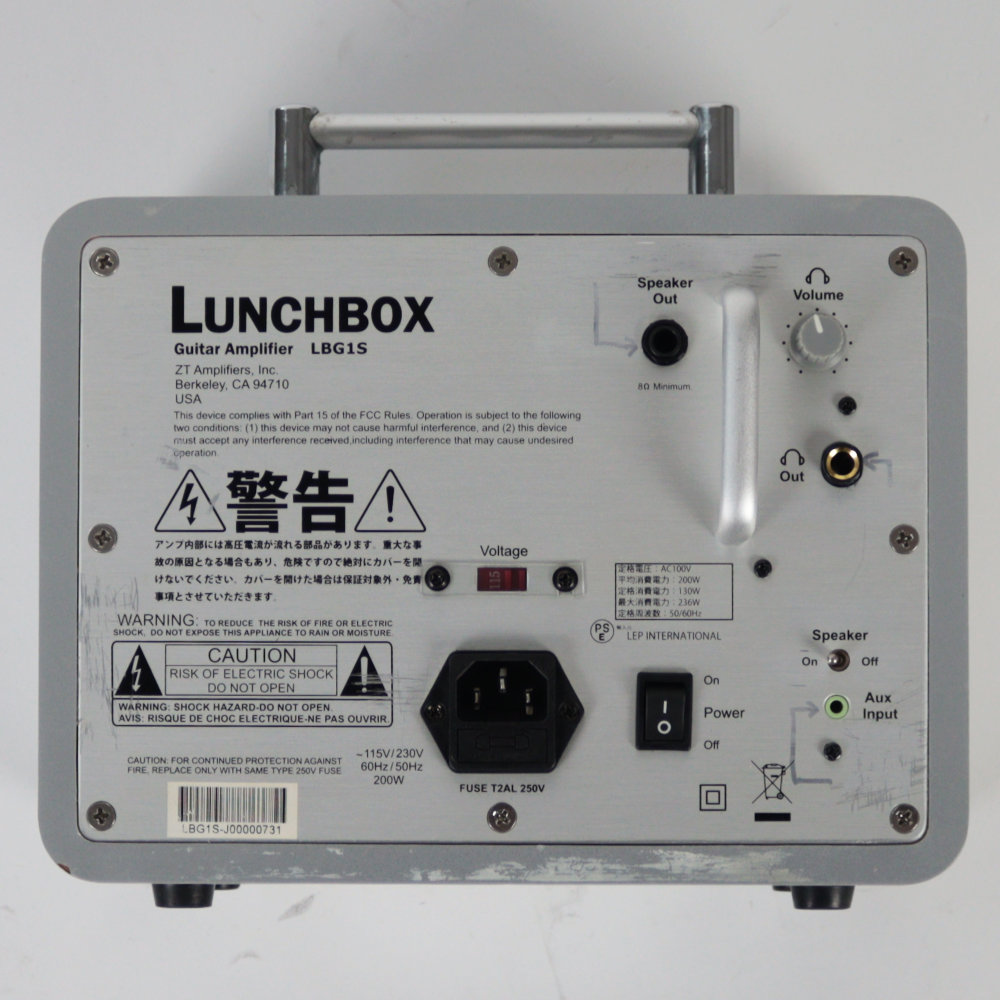 【中古】 ギター用コンボアンプ ZT Amp LunchBox LBG1S ギター用ミニコンボアンプ 背面