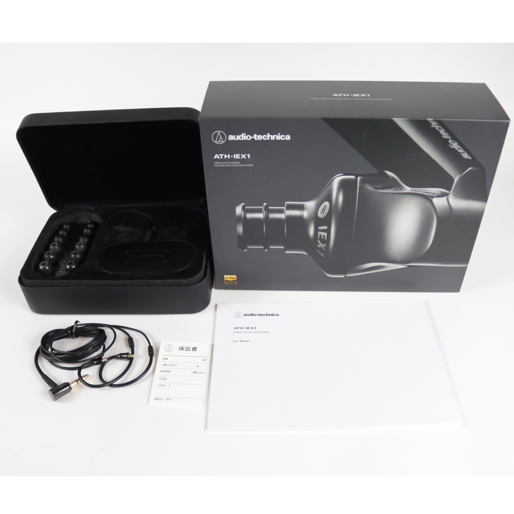 【中古】 イヤホン オーディオテクニカ AUDIO-TECHNICA ATH-IEX1 ハイブリッド型インナーイヤーヘッドホン 付属品画像