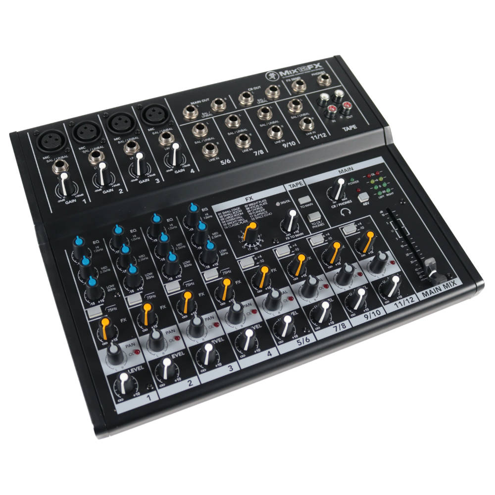 【中古】 MACKIE MIX12FX 12チャンネル エフェクト内蔵 コンパクト ミキサー 全体