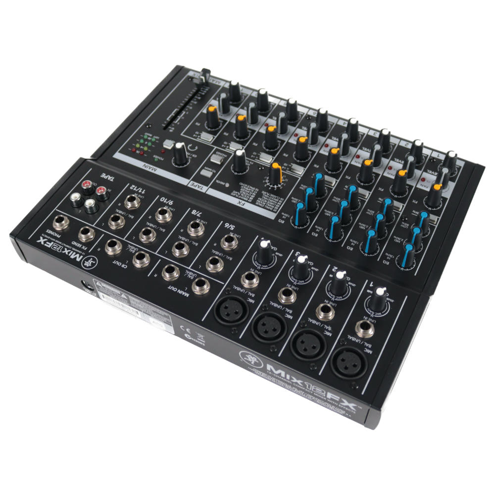 【中古】 MACKIE MIX12FX 12チャンネル エフェクト内蔵 コンパクト ミキサー 全体