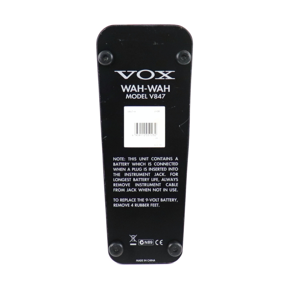 【中古】 ワウペダル VOX V847 ギターエフェクター ボトム画像