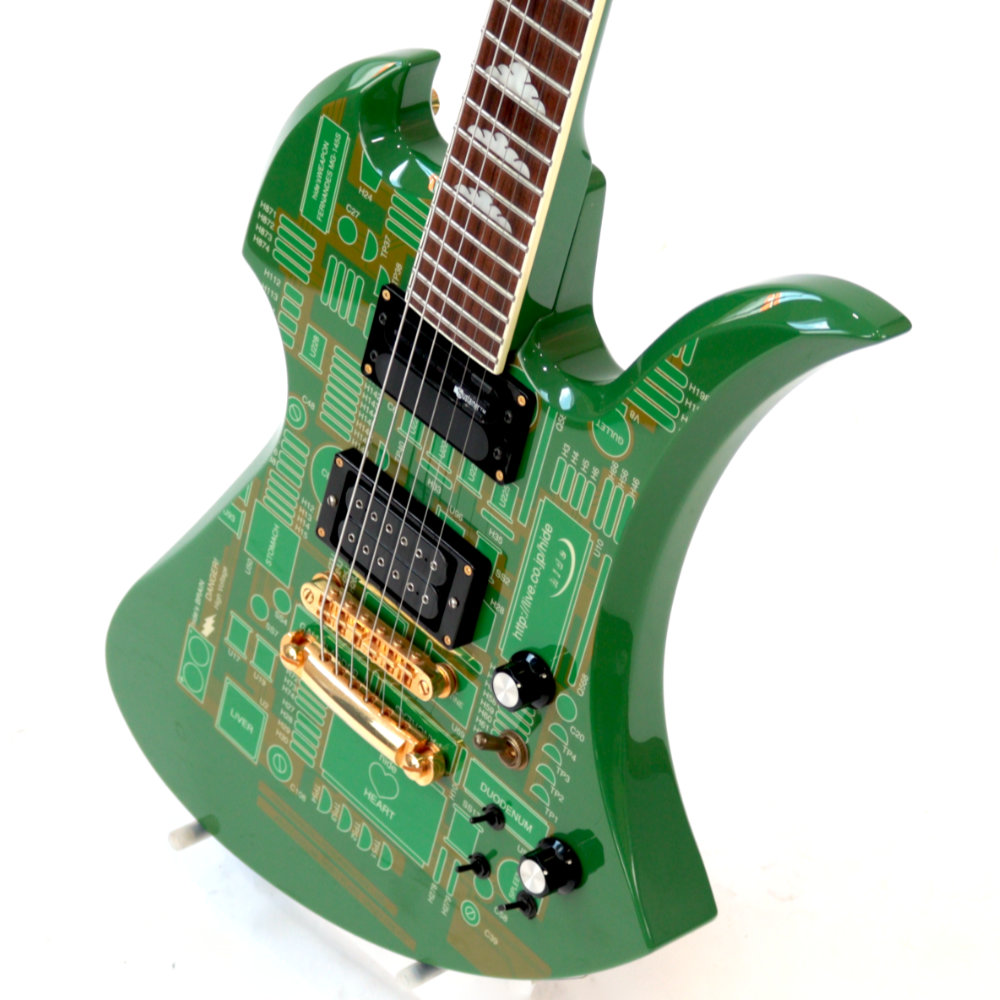 【中古】 hideモデル エレキギター BURNY by FERNANDES バーニー MG-160S CG KIBAN サイド