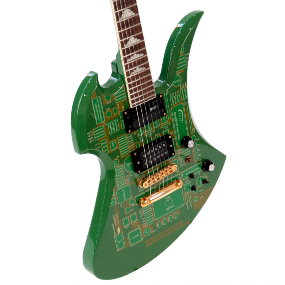 【中古】 hideモデル エレキギター BURNY by FERNANDES バーニー MG-160S CG KIBAN サイド