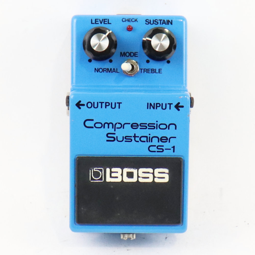 【中古】 コンプレッサー エフェクター BOSS CS-1 Compression Sustainer 銀ネジ ギターエフェクター 正面