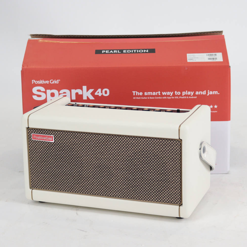 【中古】ギターアンプ Positive Grid Spark 40 Pearl ホワイトカラー ポジティブグリッド スパーク 40 ベース エレアコ対応 コンボアンプ