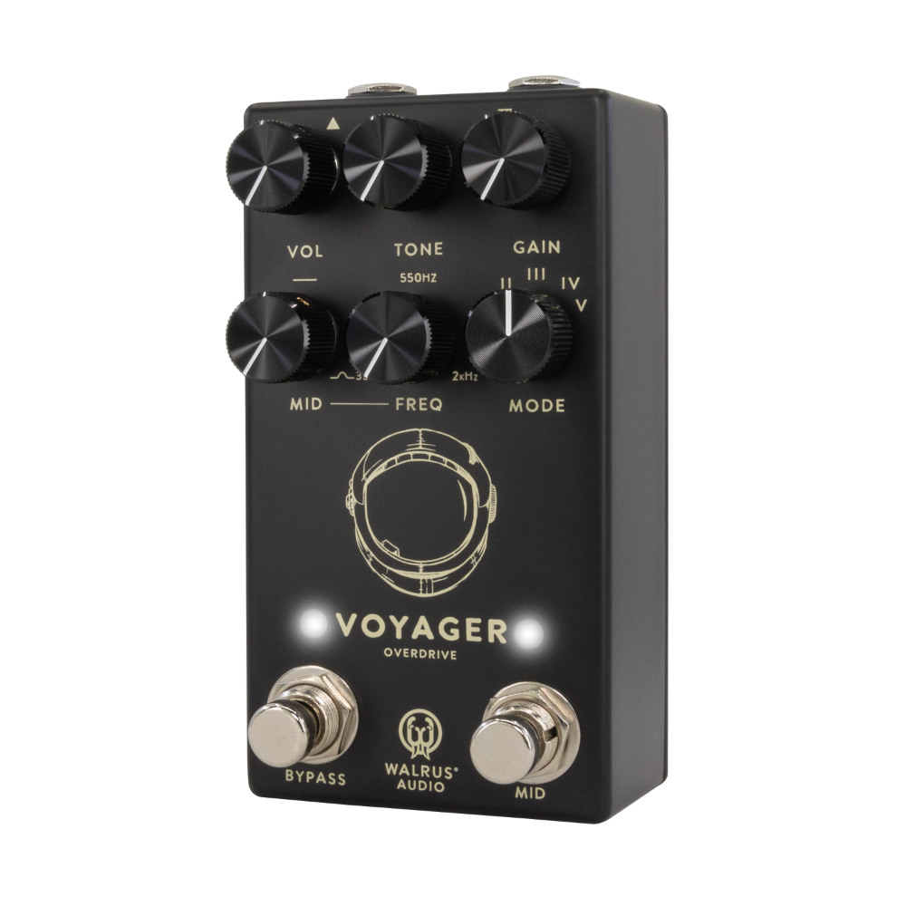 WALRUS AUDIO ウォルラスオーディオ WAL-VOY/MK2 #BK Voyager Preamp Overdrive MKII プリアンプ オーバードライブ ギターエフェクター 右斜めアングル画像