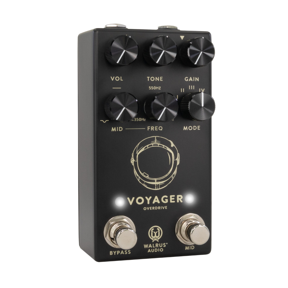 WALRUS AUDIO ウォルラスオーディオ WAL-VOY/MK2 #BK Voyager Preamp Overdrive MKII プリアンプ オーバードライブ ギターエフェクター 左斜めアングル画像