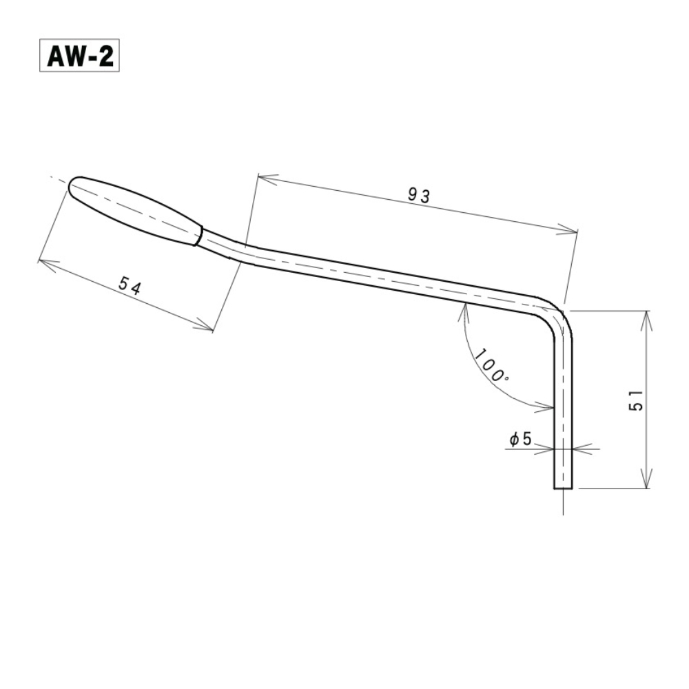 ゴトー GOTOH AW-2 CK コスモブラック トレモロアーム サイズ図画像