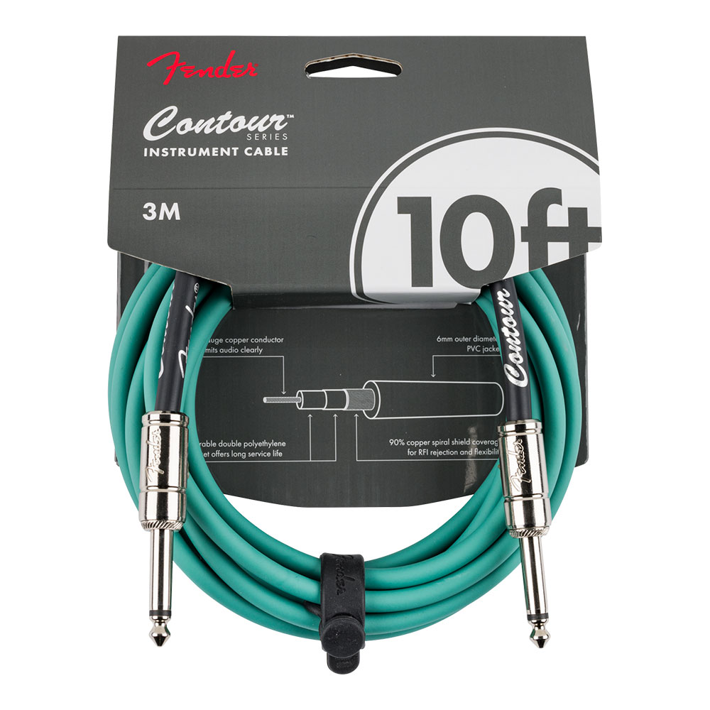 Fender フェンダー Contour 10ft(約3m) Cable Sherwood Green ギターケーブル