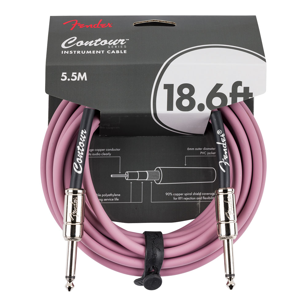 Fender フェンダー Contour 18.6ft(約6m) Cable Burgundy Mist ギターケーブル