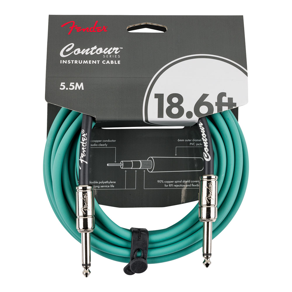 Fender フェンダー Contour 18.6ft(約6m) Cable Sherwood Green ギターケーブル