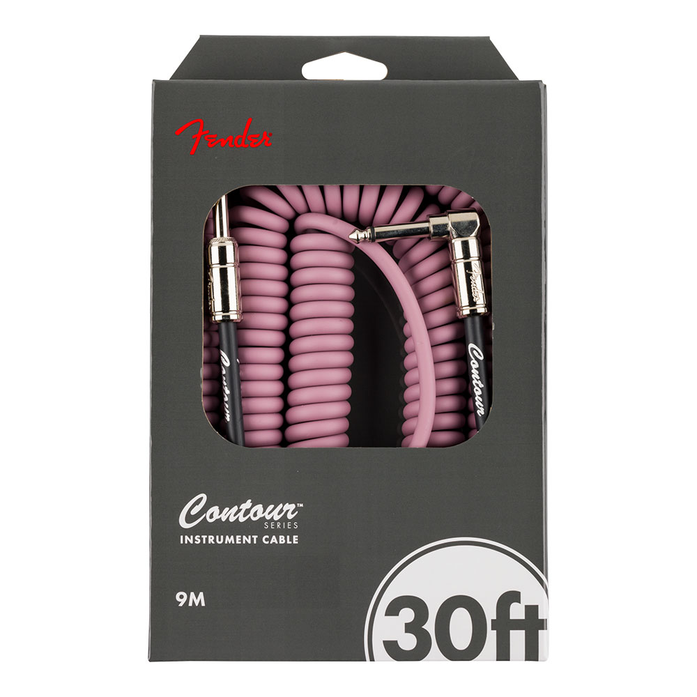 Fender フェンダー Contour 30ft(約9m) Coiled Cable Burgundy Mist カールコード ギターケーブル パッケージ