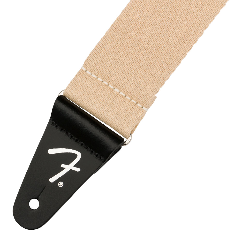 Fender フェンダー Supersoft Strap Sand 2' ギターストラップ Fender Fロゴ入りレザーコーン