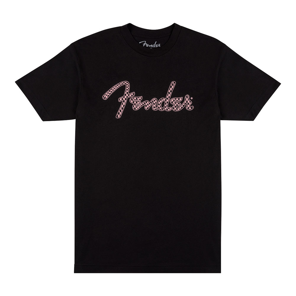 Fender フェンダー Spaghetti Logo Wavy Checker Tee Pink Checker Lサイズ Tシャツ 半袖