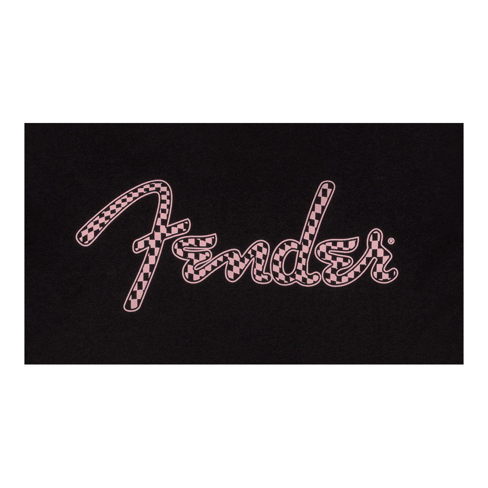 Fender フェンダー Spaghetti Logo Wavy Checker Tee Pink Checker Lサイズ Tシャツ 半袖 ロゴ部