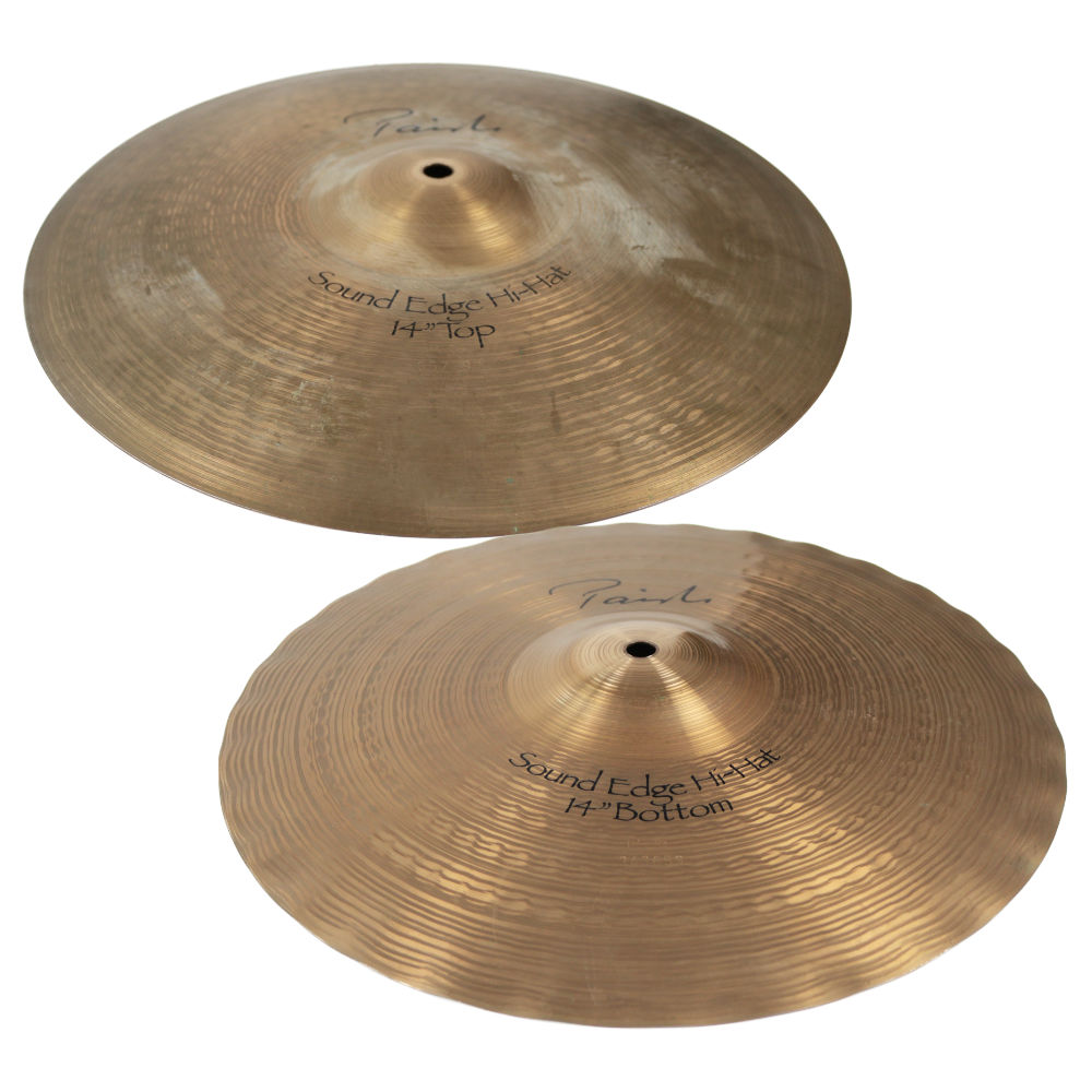 【中古】 PAISTE パイステ Signature Sound Edge Hi-Hat 14インチ ハイハットシンバル ペア 本体画像 斜め 