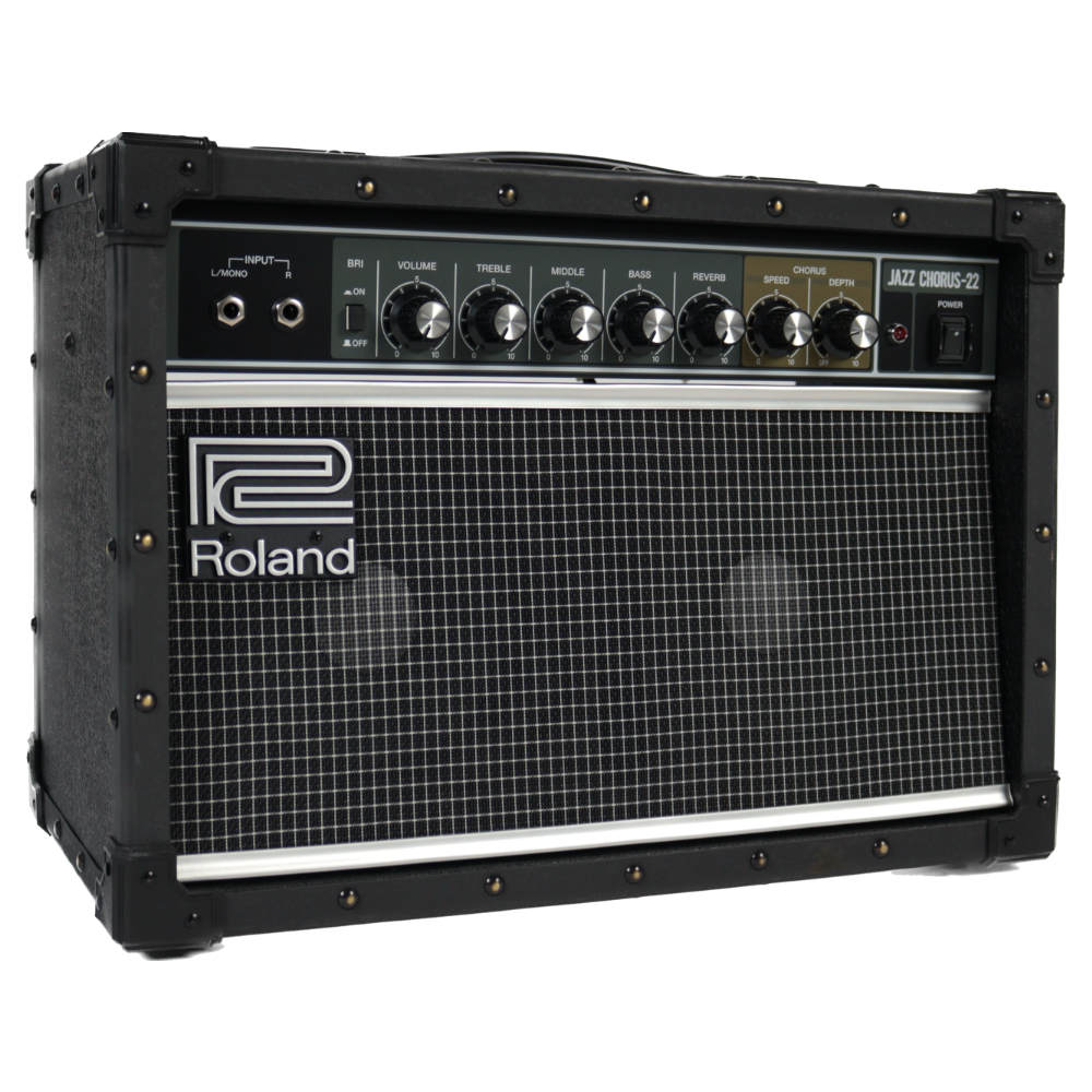 【中古】 ROLAND JC-22 Jazz Chorus Guitar Amplifier ジャズコーラス ギターアンプ 本体画像 斜め 