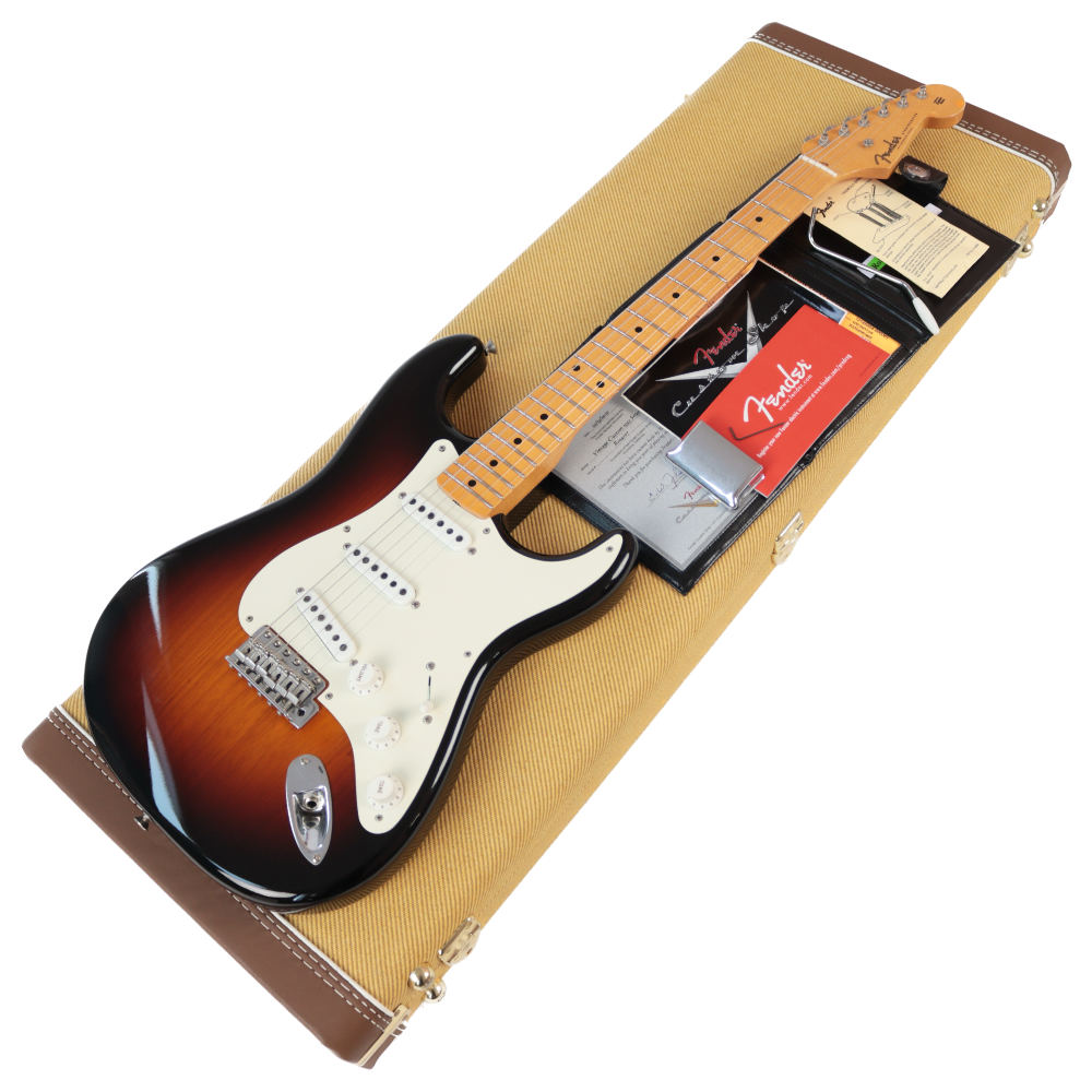 【中古】 Fender Custom Shop Vintage Custom 1955 Stratocaster NOS Wide-Fade 2-Color Sunburst 2020年製 エレキギター