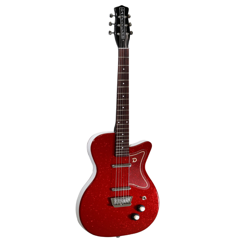 Danelectro ダンエレクトロ 56 SINGLE CUTAWAY METALFLAKE RED エレキギター 本体画像 斜め