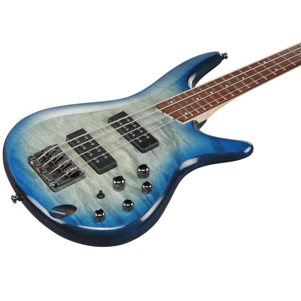 IBANEZ アイバニーズ SR400EQM-SCB Stained Cosmic Blue Starburst エレキベース ボディ斜め画像