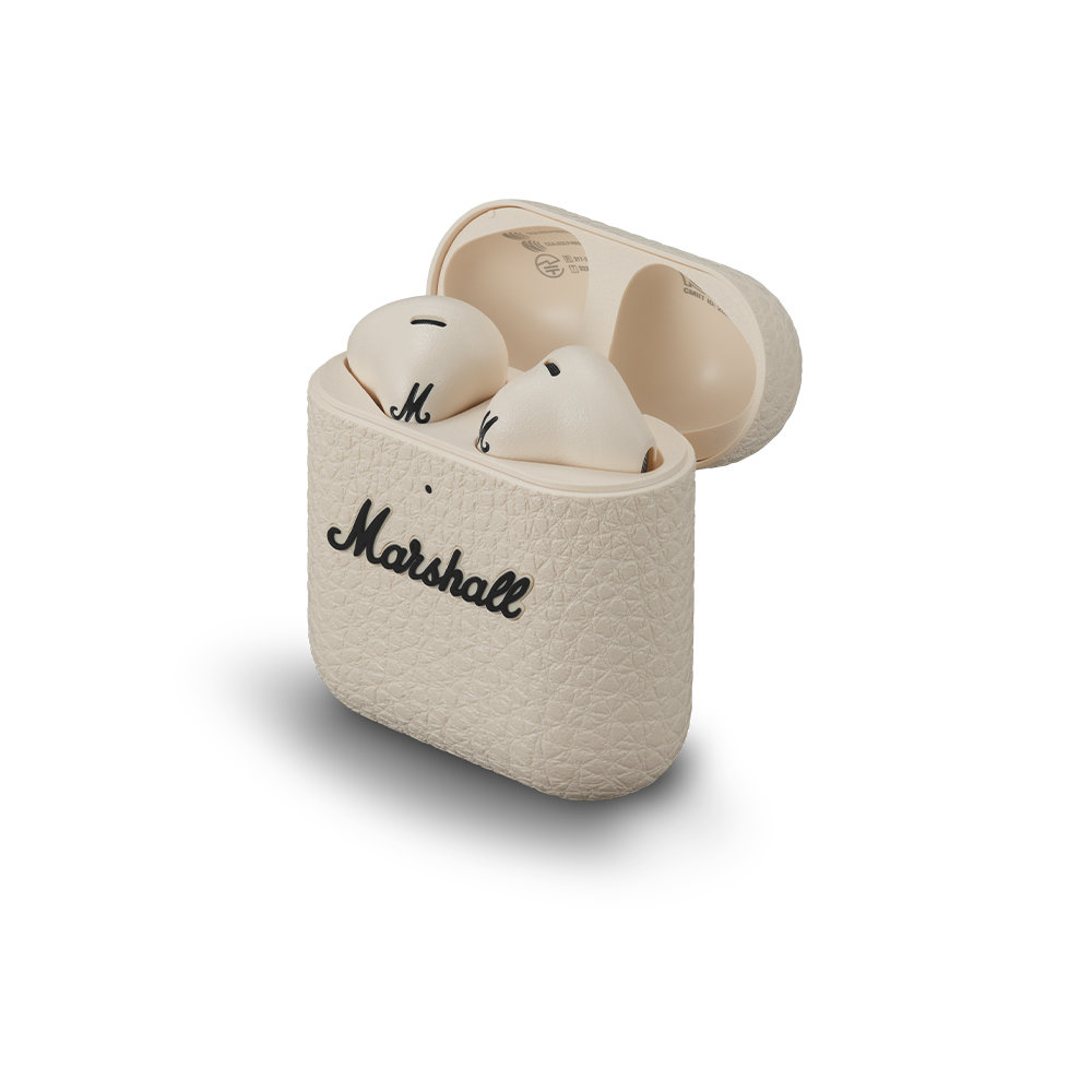 MARSHALL マーシャル Minor IV Cream トゥルーワイヤレスイヤホン インナーイヤー型 ケース収納時