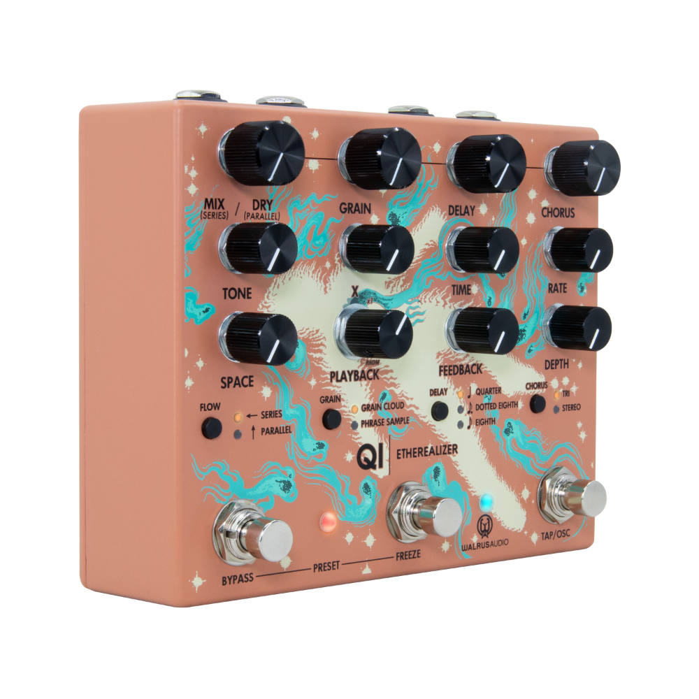 WALRUS AUDIO ウォルラスオーディオ WAL-QIET #TC Qi Etherealizer マルチエフェクター ギターエフェクター 左斜めアングル画像