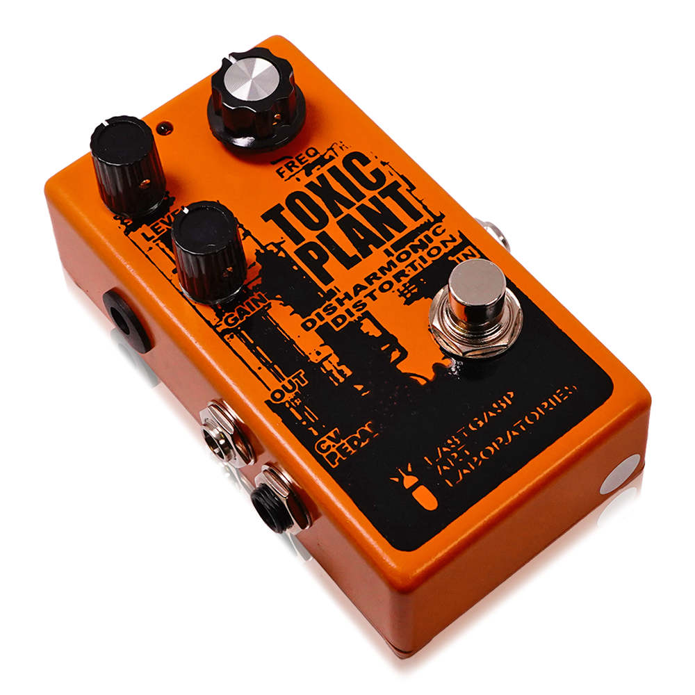 Lastgasp Art Laboratories ラストガスプアートラボラトリーズ LALFX-TP TOXIC PLANT ディストーション ギターエフェクター 斜めアングル画像