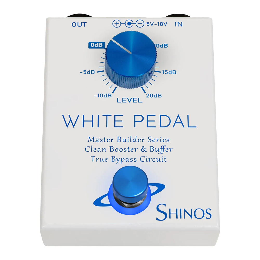 SHINOS WHITE PEDAL Master Builder Series クリーンブースター バッファー ギターエフェクター 正面