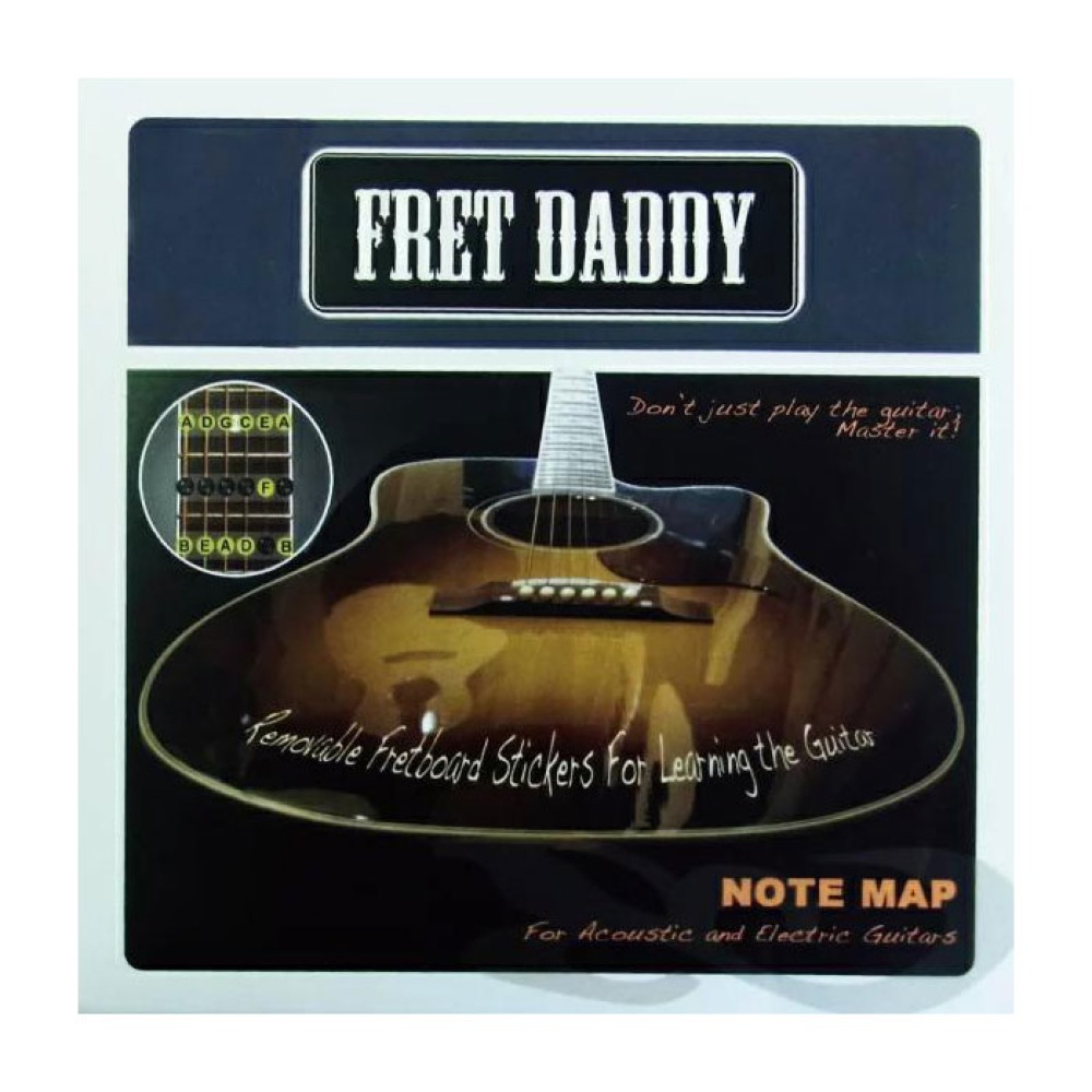 Fret Daddy スケール教則シール フレットボードノートマップ エレキ/アコースティックギター用(フレットダディ  全てのフレットの音階が記載された教則シール) 全国どこでも送料無料の楽器店