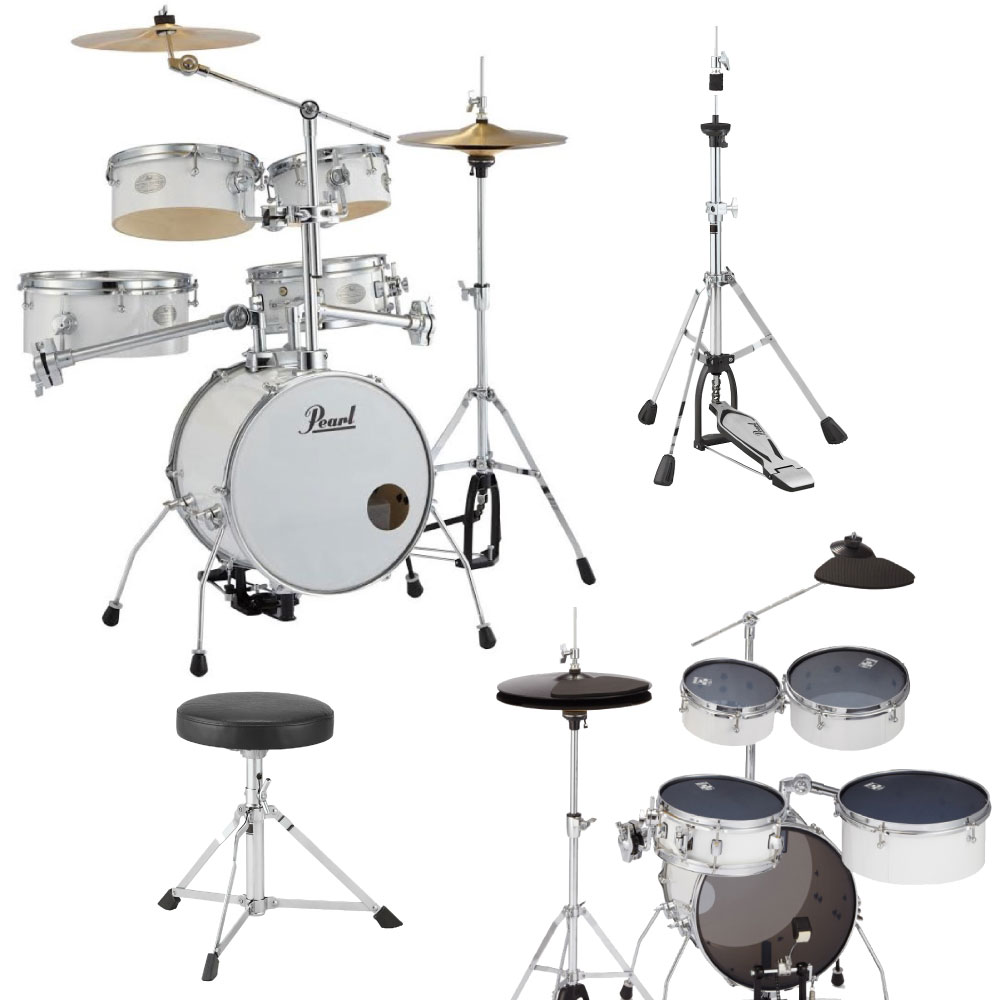 Pearl RT-645N/C ＃33 Rhythm Traveler Version.3S ピュアホワイト サイレントパックセット＆ キッズ用ドラムスローン/ジュニアサイズハイハットスタンドセット(リズムトラベラー サイレントパック＆キッズセッティング対応セット) |  chuya-online.com 全国どこでも送料 ...