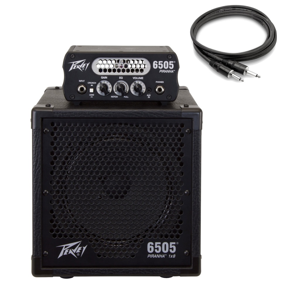 PEAVEY 6505 Piranha 小型ギターアンプヘッド 真空管アンプ 専用キャビネット Hosa スピーカーケーブル1.5m付き 3点セット  【国内正規品】