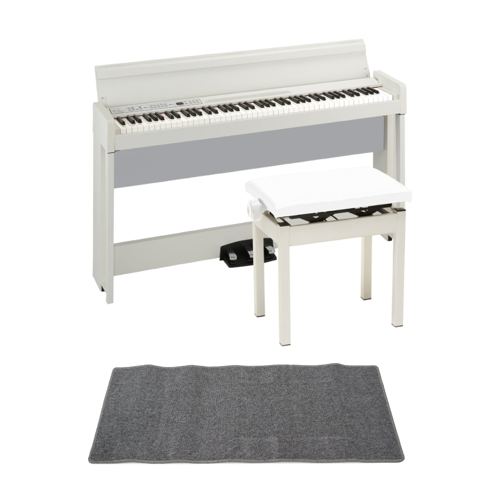 Korg C1 Air Wh 電子ピアノ Korg Pc 300wh キーボードベンチ ピアノマット グレイ 付きセット コルグ モダンなデザインの日本製電子ピアノ 高低自在イス付き Chuya Online Com 全国どこでも送料無料の楽器店