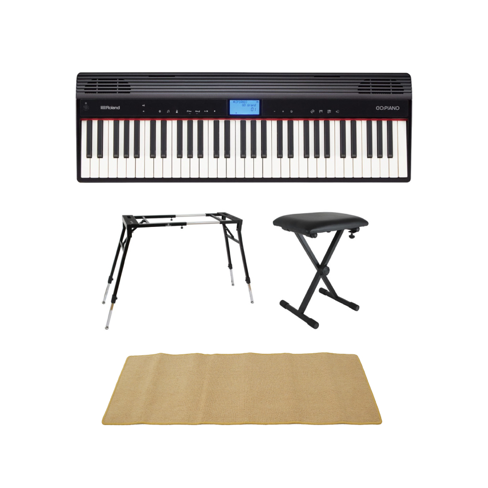ローランド ROLAND GO-61P GO:PIANO エントリーキーボード 4本脚型スタンド キーボードベンチ ピアノマット(クリーム)付きセット(ローランド  弾き応えのある61鍵ピアノタイプ) 全国どこでも送料無料の楽器店