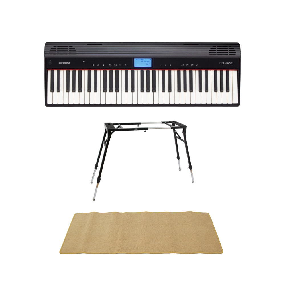 ローランド ROLAND GO-61P GO:PIANO エントリーキーボード 4本脚型スタンド ピアノマット(クリーム)付きセット(ローランド  弾き応えのある61鍵ピアノタイプ) 全国どこでも送料無料の楽器店
