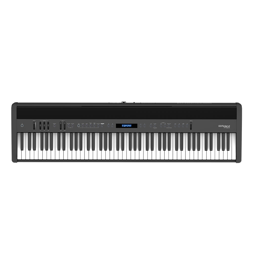 ROLAND FP-60X-BK Digital Piano ブラック デジタルピアノ キーボードスタンド キーボードベンチ 3点セット [鍵盤 Bset] ローランド 正面画像