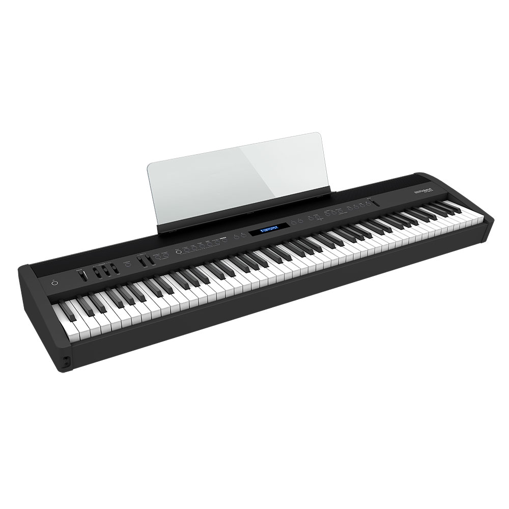 ROLAND FP-60X-BK Digital Piano ブラック デジタルピアノ キーボードスタンド キーボードベンチ 3点セット [鍵盤 Bset] ローランド 譜面台設置した際の画像