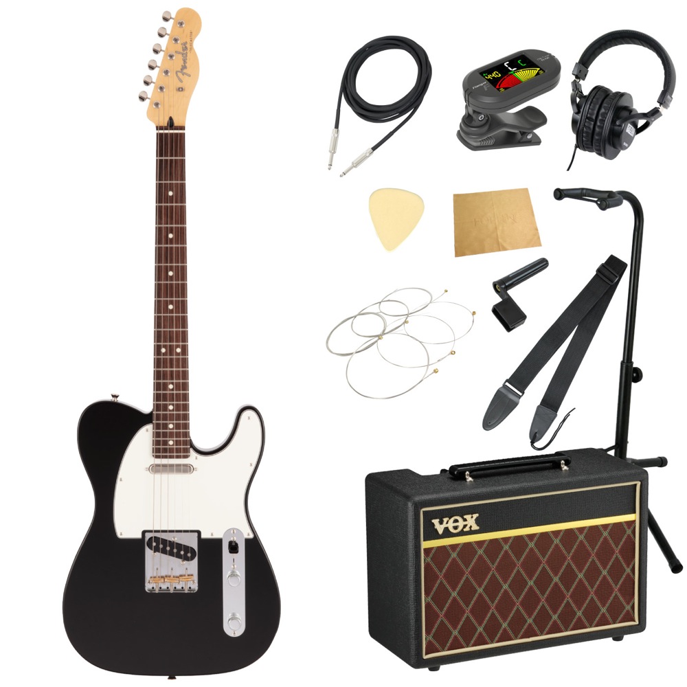 フェンダー Fender Made in Japan Hybrid II Telecaster RW BLK エレキギター VOXアンプ付き  入門11点 初心者セット