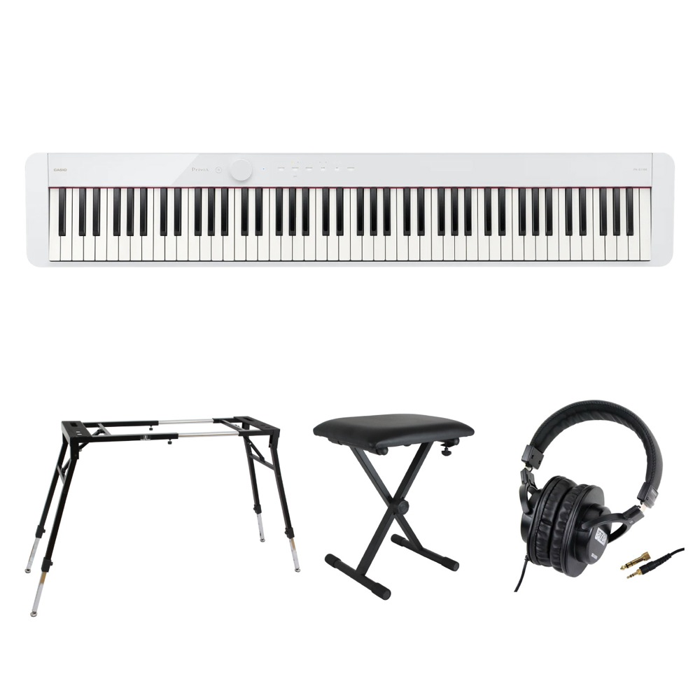 CASIO Privia PX-S1100 WE 電子ピアノ キーボードスタンド キーボードベンチ ヘッドホン 4点セット [鍵盤 Fset](カシオ  プリヴィア スリムな電子ピアノ ホワイト 白) | web総合楽器店 chuya-online.com